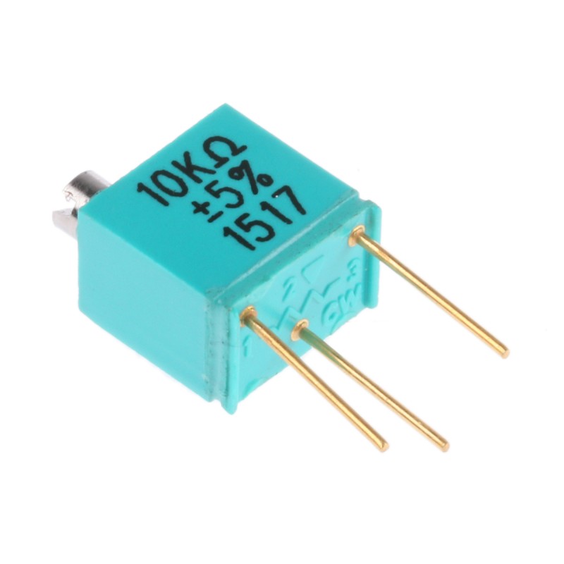 5 pcs - 10kΩ, Through Hole Trimmer Potentiometer 0.25W Top Adjust Vishay Foil Resistors, 1240