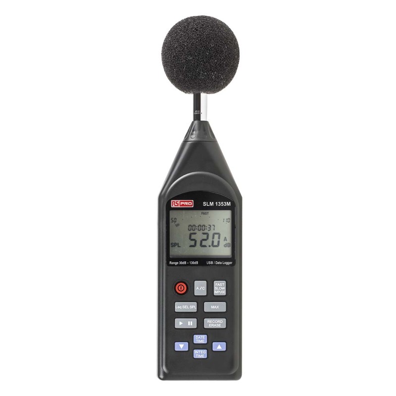 1 pcs - RS PRO ISO-TECH SLM1353M Datalogging Sound Level Meter, 30dB to 130dB, 8kHz max with RS Calibration