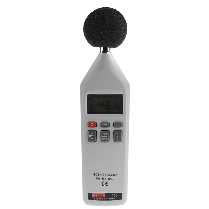 1 pcs - RS PRO Sound Level Meter, 30dB to 130dB, 8kHz max