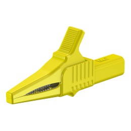1 pcs - Staubli Crocodile Clip 4 mm Connection, Brass Contact, 32A, Yellow
