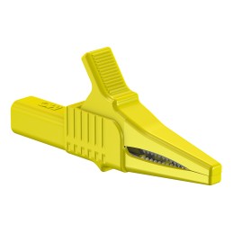 1 pcs - Staubli Crocodile Clip 4 mm Connection, Brass Contact, 32A, Yellow
