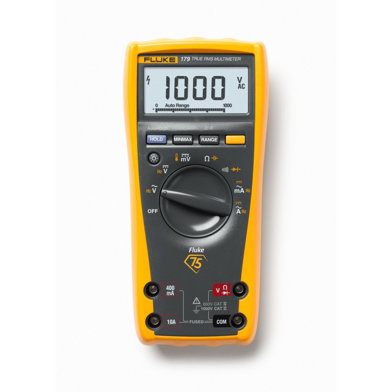 1 pcs - Fluke 179 Handheld Digital Multimeter, True RMS, 10A ac Max, 10A dc Max, 1000V ac Max