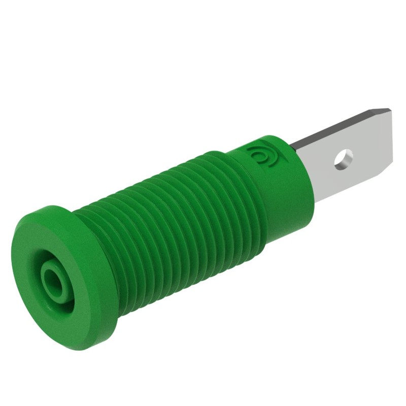 1 pcs - Electro PJP Green Female Banana Socket, Plug In Termination, 10A, 600V