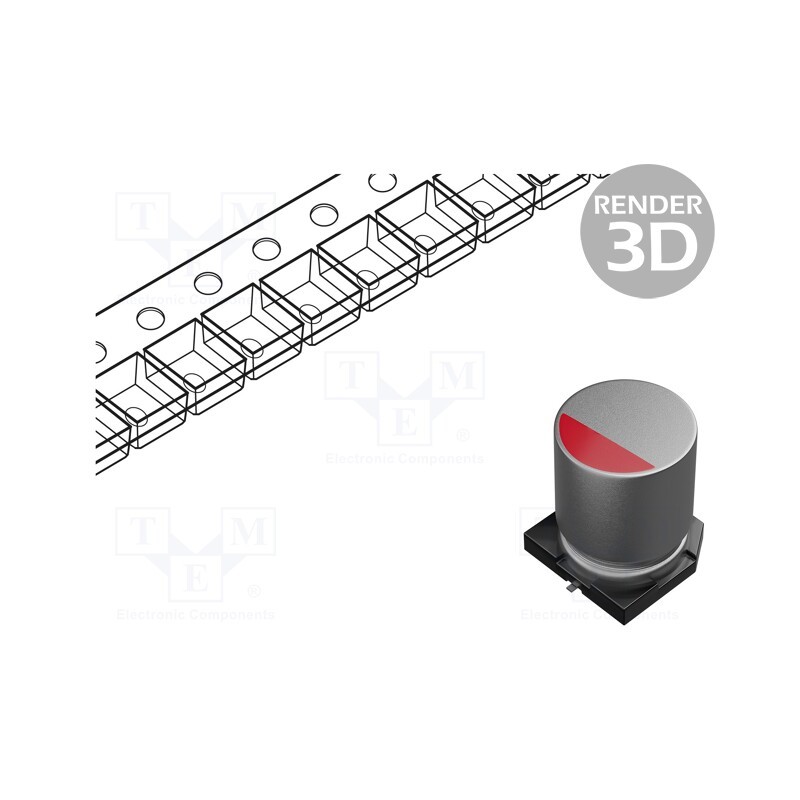 2 pcs x KEMET - A765KH187M1CLAE016 - Capacitor: polymer, low ESR, 180uF, 16VDC, ESR: 16mΩ, SMD, ±20%, A765