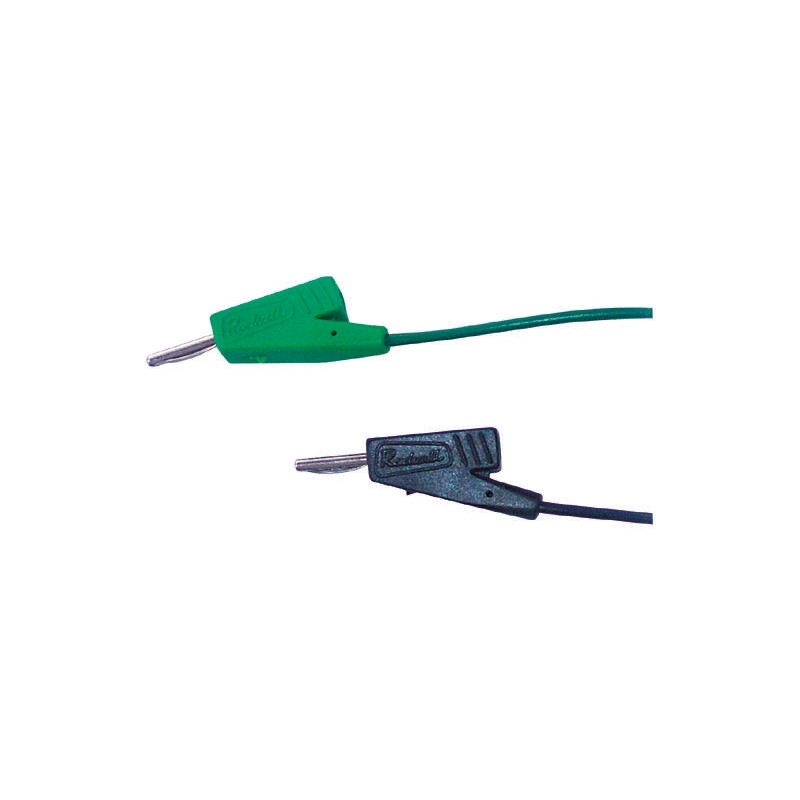 1 pcs - Radiall 2 mm Connector Test Lead, 5A, 250V ac, Yellow, 100mm Lead Length