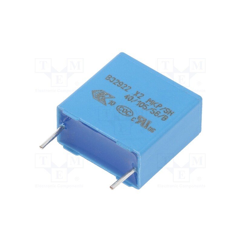 2 pcs x EPCOS - B32922C3474K000 - Capacitor: polypropylene, 470nF, 18x17.5x9mm, THT, ±10%, 15mm