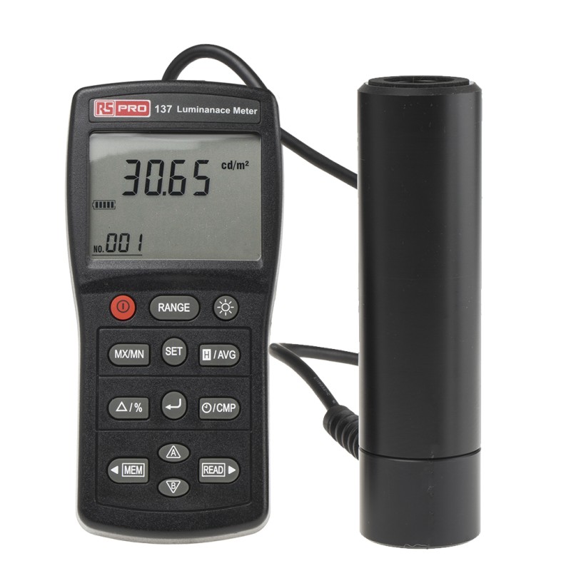 1 pcs - RS PRO Luminance Meters, 9.999 fL, 9.999 cd/m² to 1999lx, ±3 (Calibrated to Standard Incandescent Lamp (2856 K % @