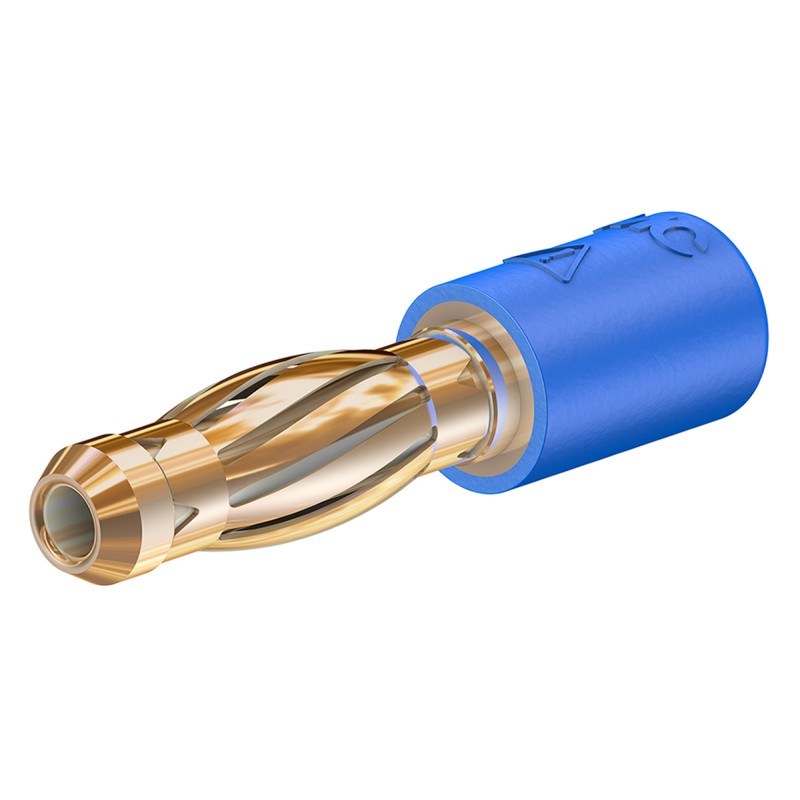 1 pcs - Staubli Blue, Male to Female Test Connector Adapter With Brass contacts and Gold Plated - Socket Size: 2mm