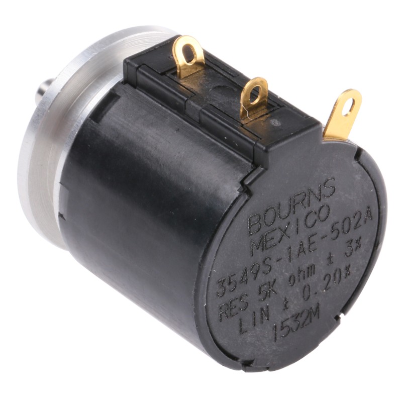 5 pcs - Bourns 5kΩ Rotary Potentiometer 10-Turns 1-Gang Servo Mount, 3549S-1AE-502A