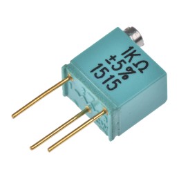 5 pcs - 1kΩ, Through Hole Trimmer Potentiometer 0.25W Top Adjust Vishay Foil Resistors, 1240