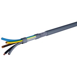 50 pcs - AXINDUS HIFLEX-CY1000 Control Cable, 4 Cores, 6 mm², LIYCY1000, Screened, 50m, Grey PVC Sheath, 9 AWG