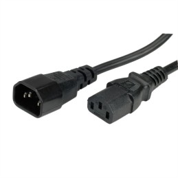 1 pcs - Roline Straight IEC C14 Plug to Straight IEC C13 Socket Power Cable, 1m