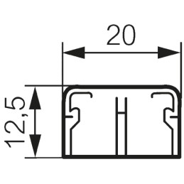 1 pcs - Legrand DL Plus White Mini Trunking - Closed Slot, W12.5 mm x D20mm, L2.1m, Plastic