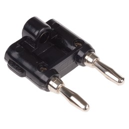 1 pcs - Mueller Electric Black Male Banana Plug, 15A, Nickel Plating