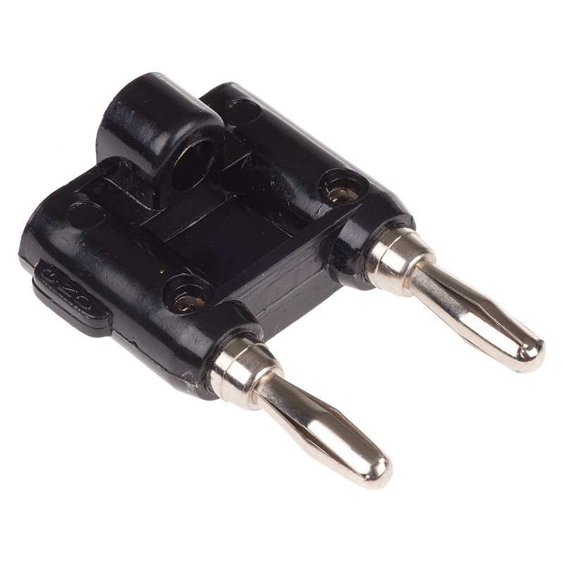 1 pcs - Mueller Electric Black Male Banana Plug, 15A, Nickel Plating