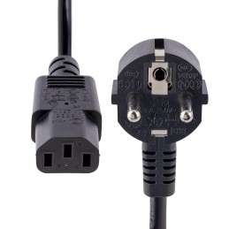 1 pcs - StarTech.com Right Angle CEE 7/7 Plug to Straight IEC C13 Socket Power Cable, 3m