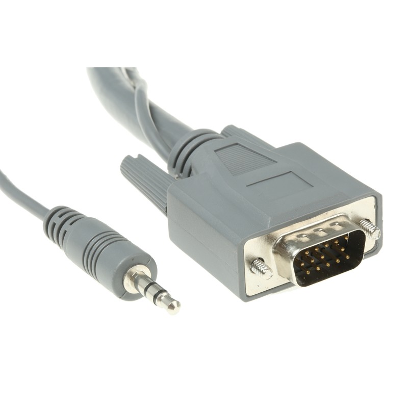 1 pcs - Roline Male 3.5mm Stereo Jack, VGA to Male 3.5mm Stereo Jack, VGA Cable, 3m