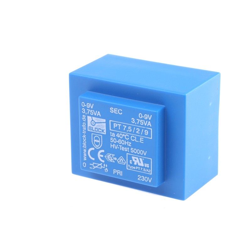 35 pcs - Block 9V ac 2 Output Through Hole PCB Transformer, 7.5VA