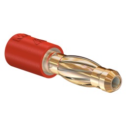 1 pcs - Staubli Red, Male to Female Test Connector Adapter With Brass contacts and Gold Plated - Socket Size: 2mm