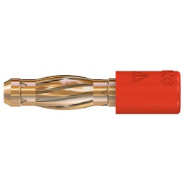 1 pcs - Staubli Red, Male to Female Test Connector Adapter With Brass contacts and Gold Plated - Socket Size: 2mm