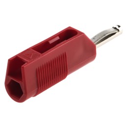1 pcs - Hirschmann Test & Measurement Red Male Banana Plug, 4 mm Connector, Screw Termination, 30A, 60V dc, Nickel Plating