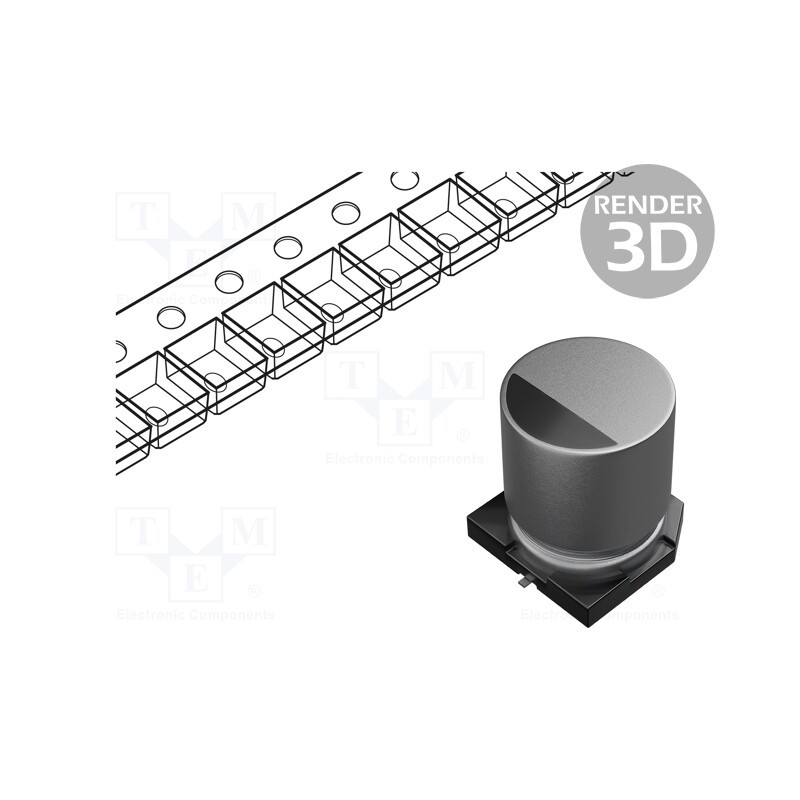 5 pcs x PANASONIC - EEE0JA470SR - Capacitor: electrolytic, SMD, 47uF, 6.3VDC, Ø5x5.4mm, ±20%, 2000h