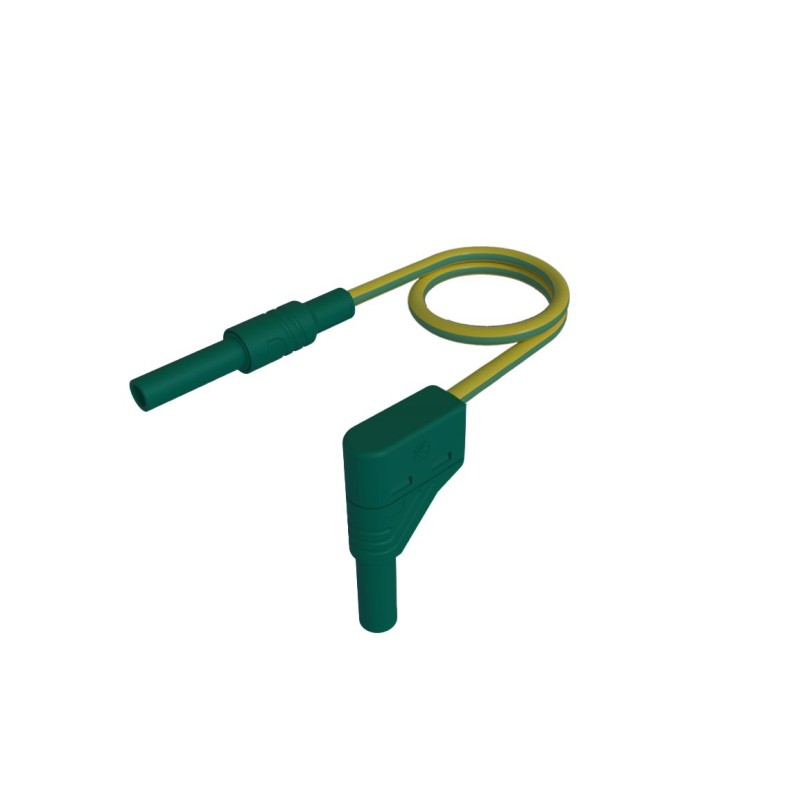 1 pcs - Hirschmann Test & Measurement 4 mm Test Probe Lead, 32A, Green/Yellow, 1m Lead Length