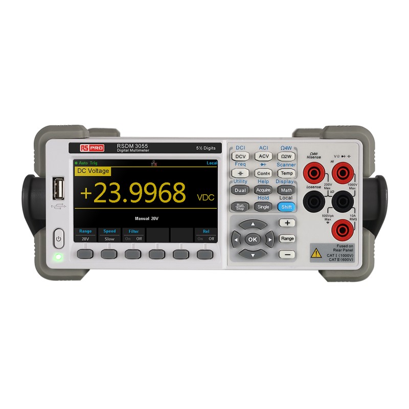 1 pcs - RS PRO RSDM3055A Bench Digital Multimeter, True RMS, 10A ac Max, 10A dc Max, 750V ac Max