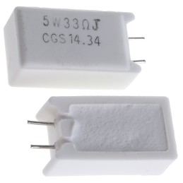 50 pcs - TE Connectivity 33Ω Wire Wound Resistor 5W ±5% SQMW533RJ