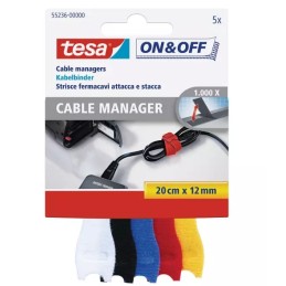 1 pcs - Tesa Cable Tie Bundling Tool, Releasable, 200mm x 12 mm, Blue, Red, White, Yellow Polyamide