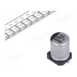 5 pcs x PANASONIC - EEEFTH100UAR - Capacitor: electrolytic, low ESR, SMD, 10uF, 50VDC, Ø4x5.8mm, ±20%