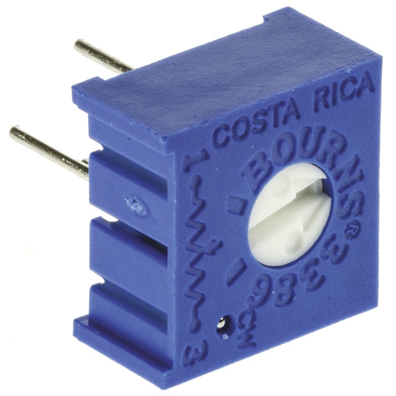 1 pcs - 220kΩ, Through Hole Trimmer Potentiometer 0.5W Top Adjust Bourns, 3386