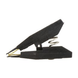 1 pcs - Mueller Electric Black Kelvin Clip, 10A, 7.9mm Jaw Opening, Gold Plating