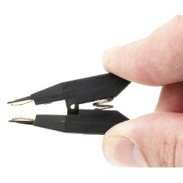 1 pcs - Mueller Electric Black Kelvin Clip, 10A, 7.9mm Jaw Opening, Gold Plating