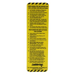 1 Bag of 10 - Brady Black on Green, White, Yellow Safety Ladder Tag, German Language, 10 per Pack