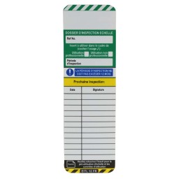 1 Bag of 10 - Brady Black on Green, White, Yellow Safety Ladder Tag, French Language, 10 per Pack