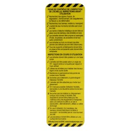 1 Bag of 10 - Brady Black on Green, White, Yellow Safety Ladder Tag, French Language, 10 per Pack