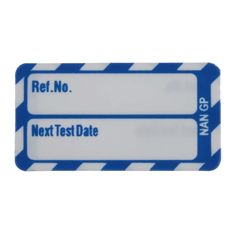 1 Bag of 20 - Brady White on Blue Safety Inspection Tag, English Language, 20 per Pack