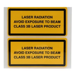 1 Bag of 5 - Brady Black/Yellow Vinyl Safety Labels, Laser Class 3B-Text 52 mm x 105mm