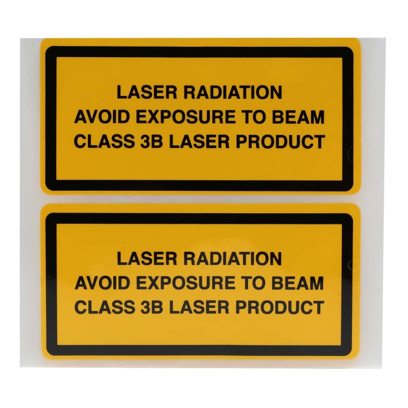 1 Bag of 5 - Brady Black/Yellow Vinyl Safety Labels, Laser Class 3B-Text 52 mm x 105mm