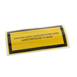 1 Bag of 5 - Brady Black/Yellow Vinyl Safety Labels, Caution-Laser Radiation When Open Avoid Exposure To Beam-Text 52 mm x 105mm