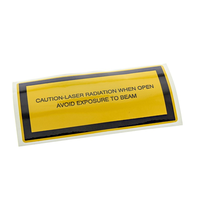 1 Bag of 5 - Brady Black/Yellow Vinyl Safety Labels, Caution-Laser Radiation When Open Avoid Exposure To Beam-Text 52 mm x 105mm