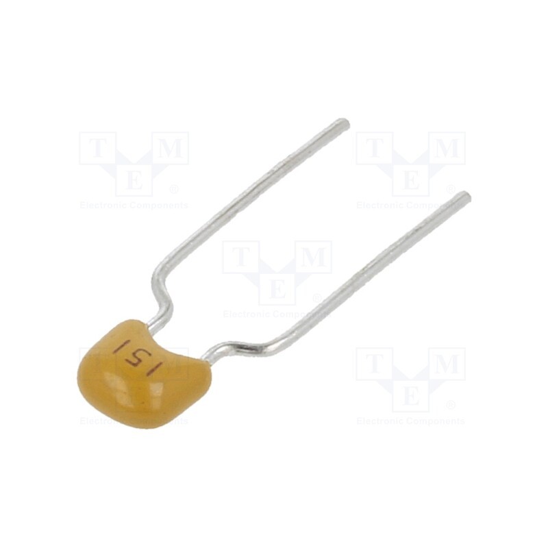 10 pcs x SR PASSIVES - CT40805N151J500F3R - Capacitor: ceramic, 150pF, 50V, C0G (NP0), ±5%, THT, 5mm