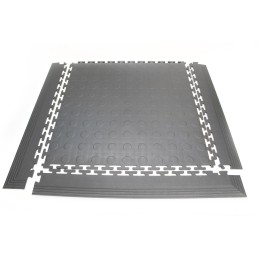 1 Box of 4 - Coba Europe Black Floor Tile Edging PVC 80mm x 500mm x 5mm