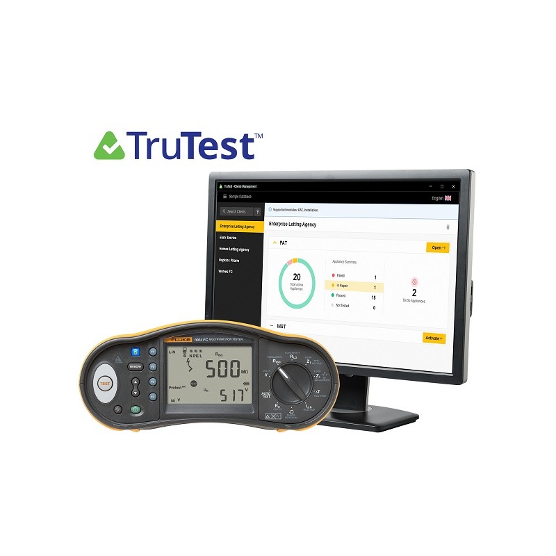 1 pcs - Fluke 1663 UK FTT KIT Electrical Installation Tester Bundle, 50 V, 100 V, 250 V, 500 V, 1000 V