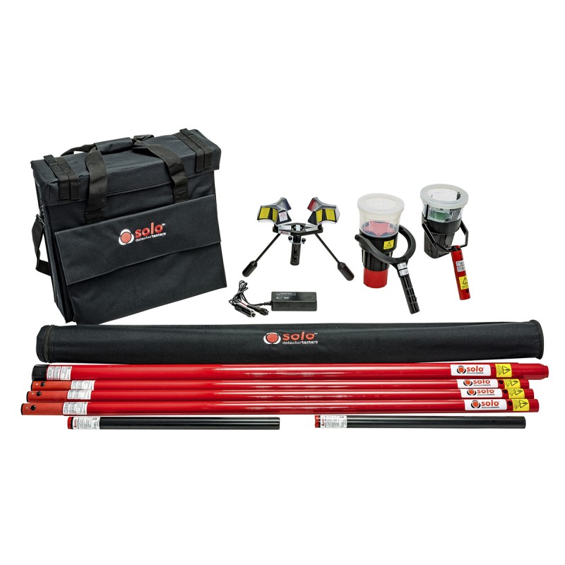 1 Kit - No Climb Solo Series Smoke and Heat Detector Kit, 9m Reach, Battery-Powered, Cordless