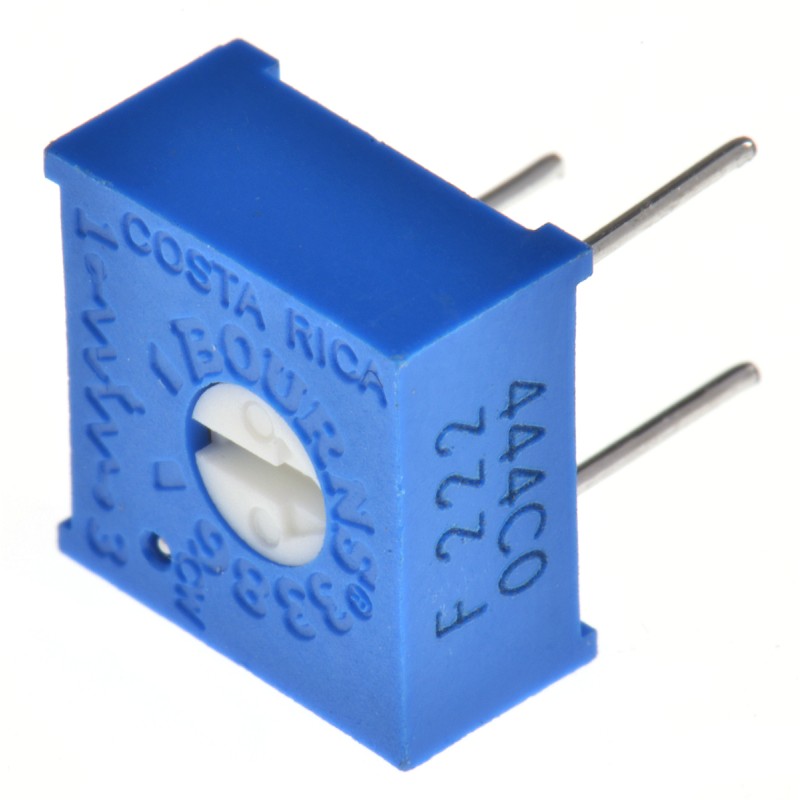 1 pcs - 2.2kΩ, Through Hole Trimmer Potentiometer 0.5W Top Adjust Bourns, 3386