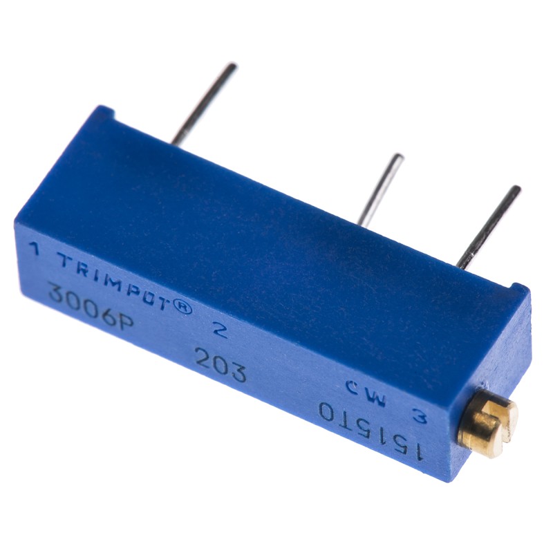 10 pcs - 20kΩ, Through Hole Trimmer Potentiometer 0.75W Side Adjust Bourns, 3006