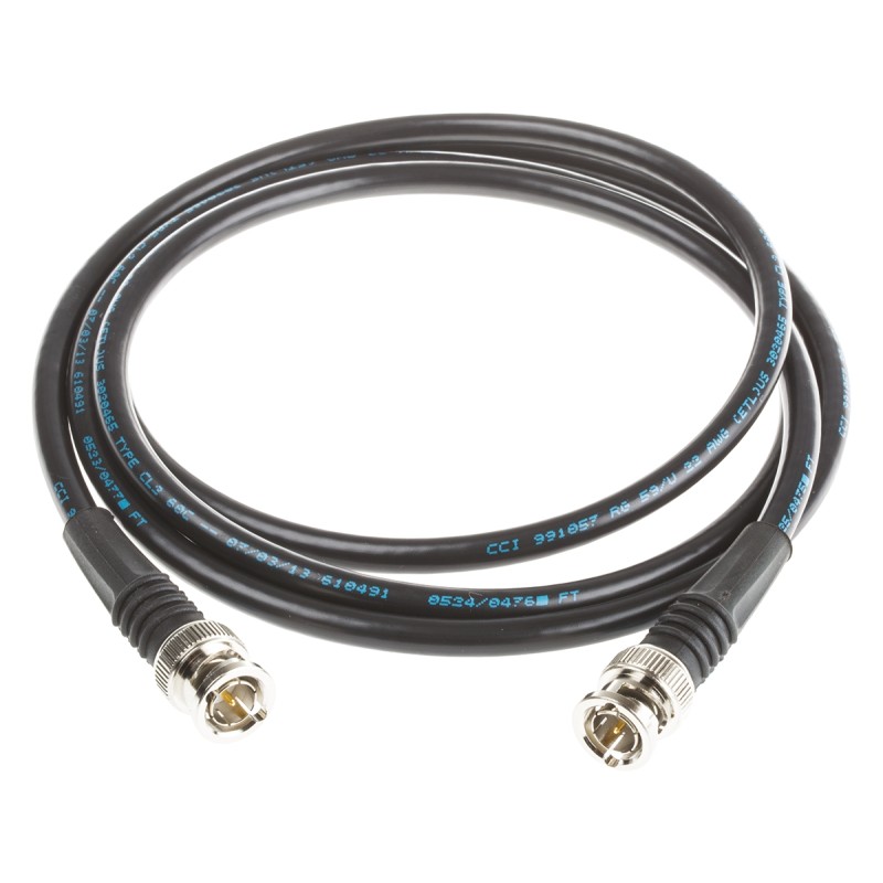 1 pcs - TE Connectivity Male BNC to Male BNC Coaxial Cable, 1.5m, RG59 Coaxial, Terminated