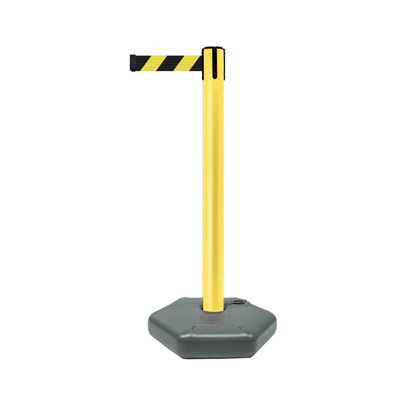 1 Pair - Tensator Black & Yellow Plastic Retractable Barrier